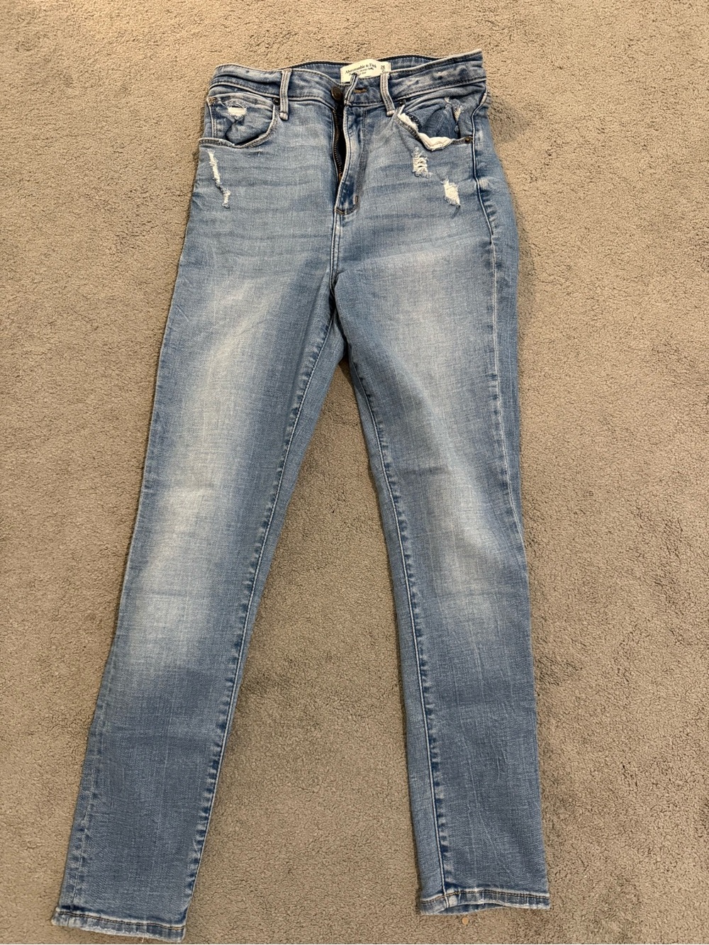 Abercrombie & Fitch Light Blue Distressed Skinny Jeans